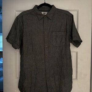VISSLA Dark Gray Casual Button Down Shirt